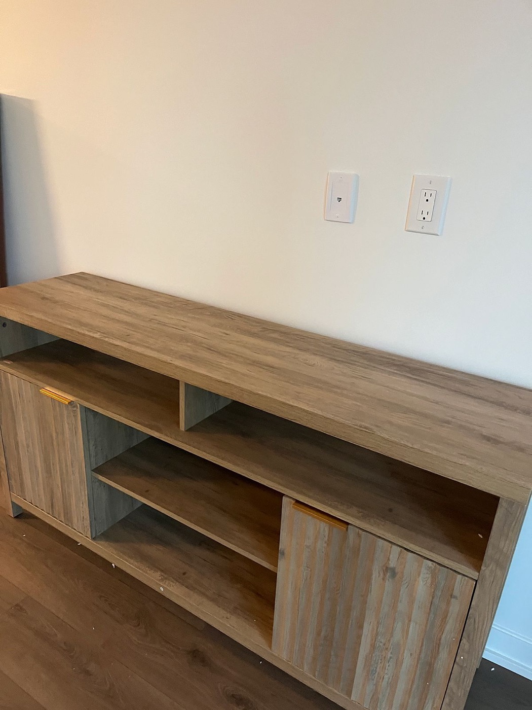 Oak finish media console assembly in Toronto