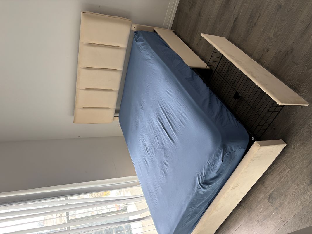 Bedroom furniture setup in a downtown Toronto condo